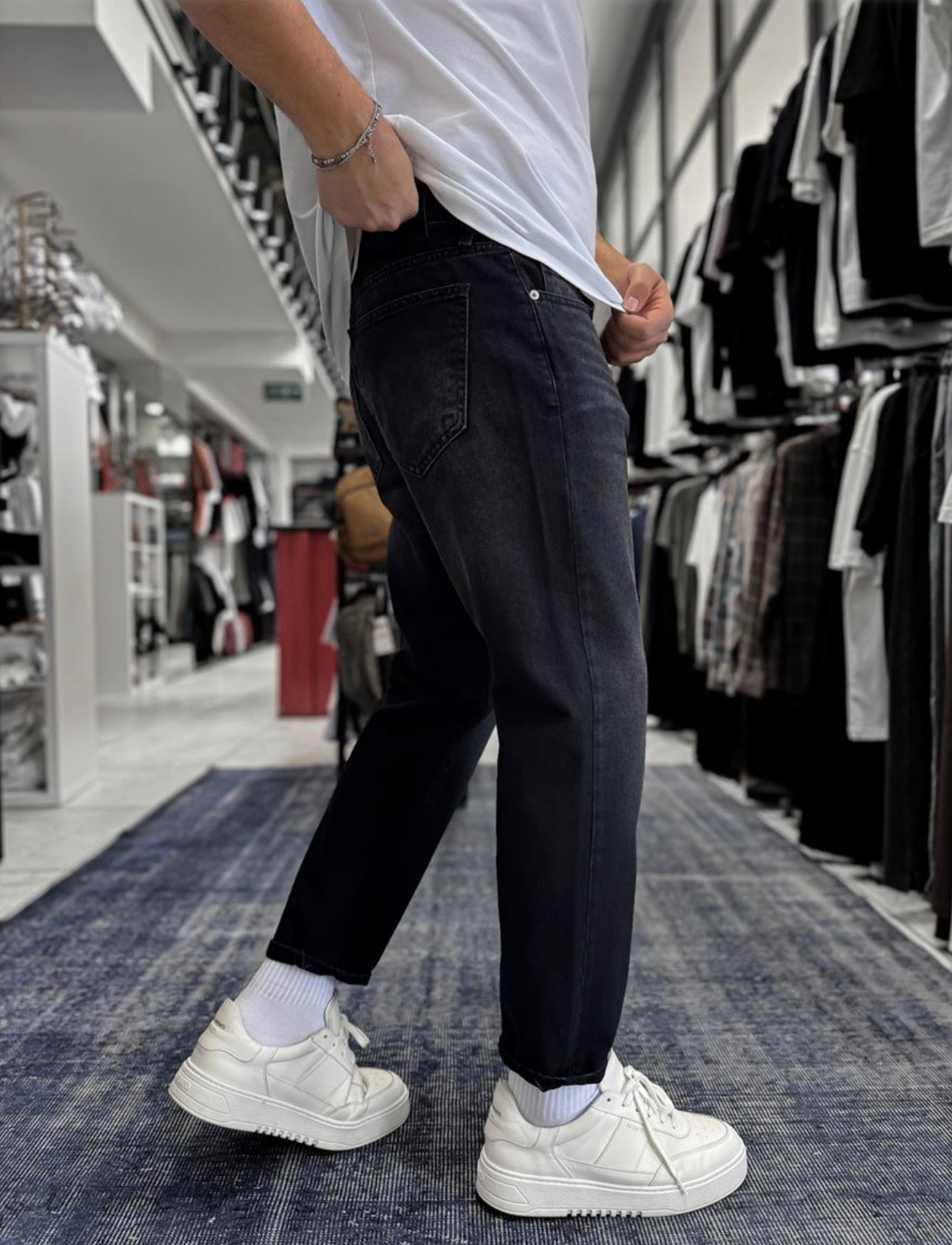 Jean Boyfriend -gris nois