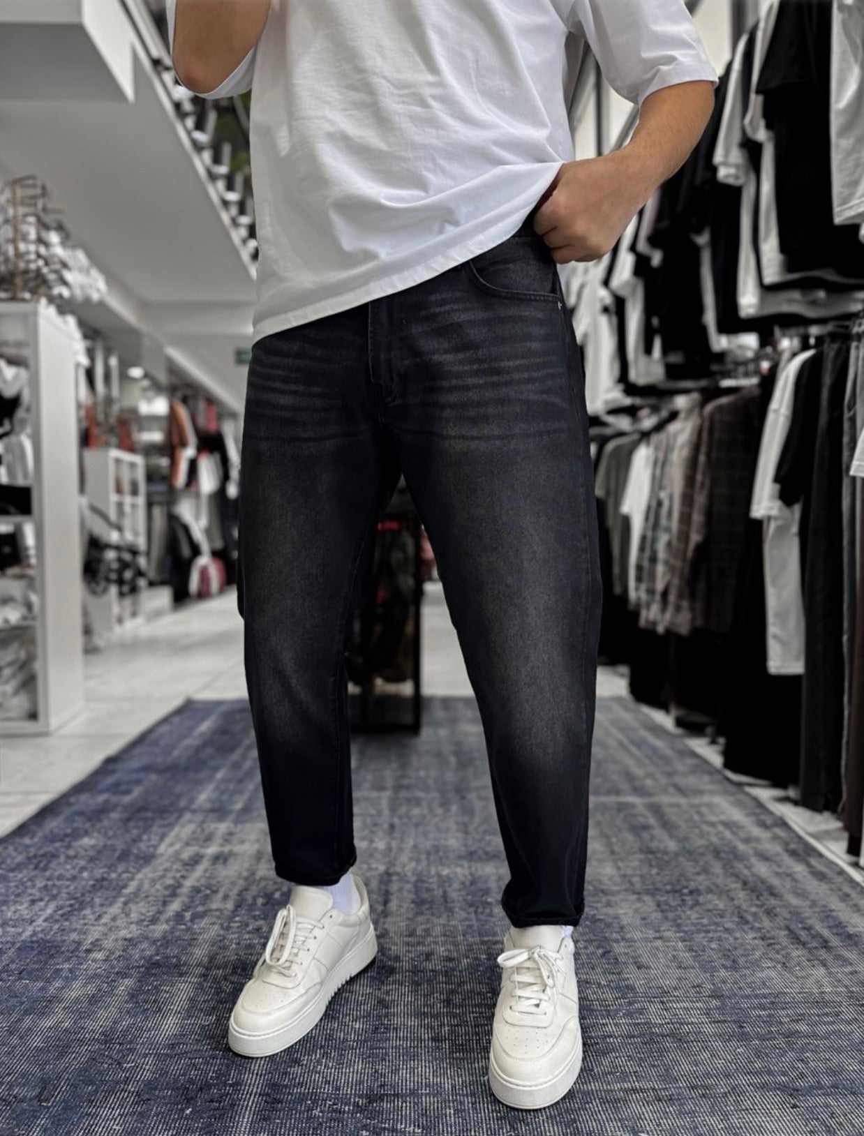 Jean Boyfriend -gris nois