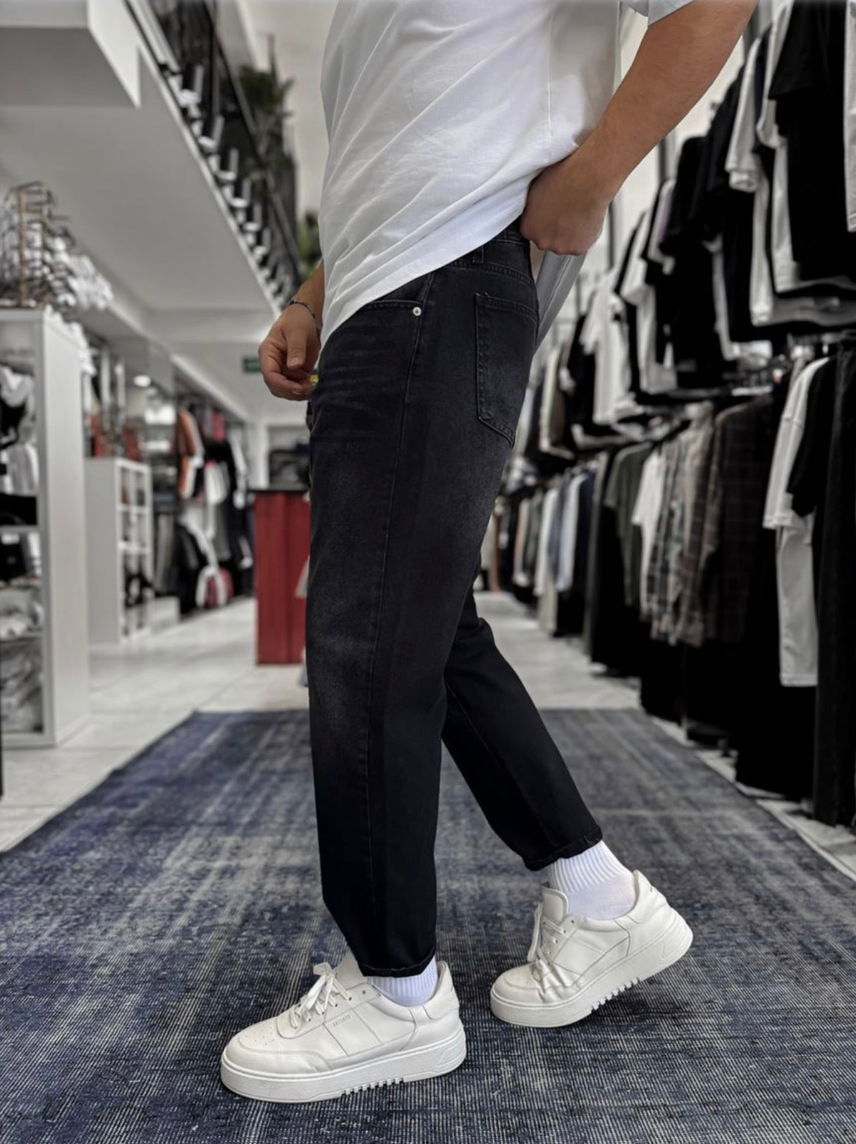 Jean Boyfriend -gris nois